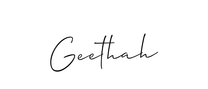 Also You can easily find your signature by using the search form. We will create Geethah name handwritten signature images for you free of cost using Allison_Script sign style. Geethah signature style 2 images and pictures png