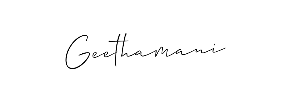 if you are searching for the best signature style for your name Geethamani. so please give up your signature search. here we have designed multiple signature styles  using Allison_Script. Geethamani signature style 2 images and pictures png