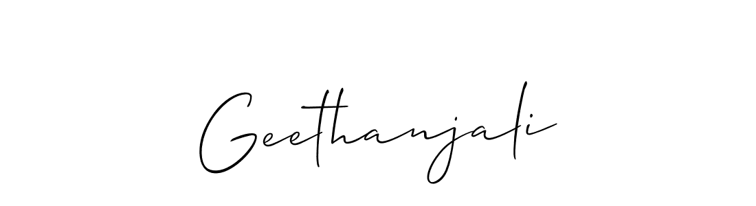How to make Geethanjali signature? Allison_Script is a professional autograph style. Create handwritten signature for Geethanjali name. Geethanjali signature style 2 images and pictures png
