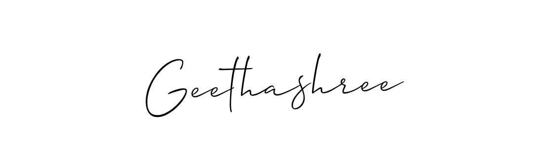 Allison_Script is a professional signature style that is perfect for those who want to add a touch of class to their signature. It is also a great choice for those who want to make their signature more unique. Get Geethashree name to fancy signature for free. Geethashree signature style 2 images and pictures png