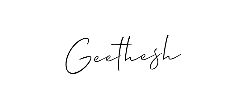 How to Draw Geethesh signature style? Allison_Script is a latest design signature styles for name Geethesh. Geethesh signature style 2 images and pictures png