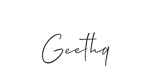 Make a beautiful signature design for name Geethq. With this signature (Allison_Script) style, you can create a handwritten signature for free. Geethq signature style 2 images and pictures png