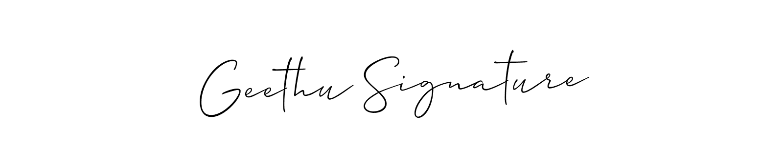 Also we have Geethu Signature name is the best signature style. Create professional handwritten signature collection using Allison_Script autograph style. Geethu Signature signature style 2 images and pictures png