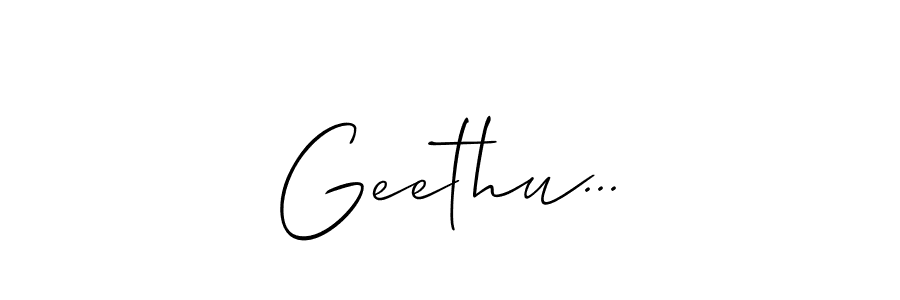 You should practise on your own different ways (Allison_Script) to write your name (Geethu...) in signature. don't let someone else do it for you. Geethu... signature style 2 images and pictures png