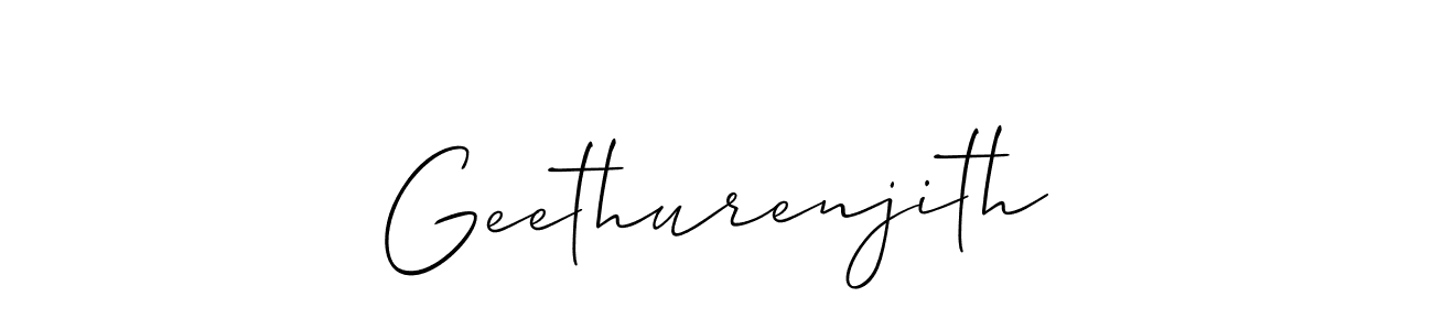 Use a signature maker to create a handwritten signature online. With this signature software, you can design (Allison_Script) your own signature for name Geethurenjith. Geethurenjith signature style 2 images and pictures png