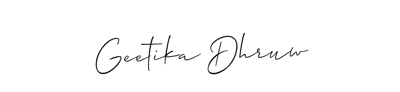 You should practise on your own different ways (Allison_Script) to write your name (Geetika Dhruw) in signature. don't let someone else do it for you. Geetika Dhruw signature style 2 images and pictures png