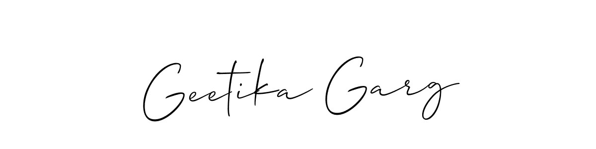 The best way (Allison_Script) to make a short signature is to pick only two or three words in your name. The name Geetika Garg include a total of six letters. For converting this name. Geetika Garg signature style 2 images and pictures png