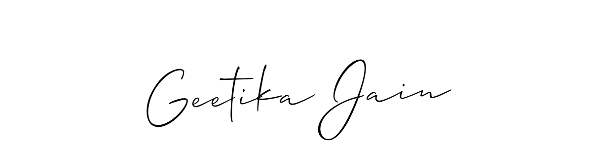 Use a signature maker to create a handwritten signature online. With this signature software, you can design (Allison_Script) your own signature for name Geetika Jain. Geetika Jain signature style 2 images and pictures png