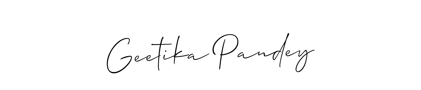 How to make Geetika Pandey name signature. Use Allison_Script style for creating short signs online. This is the latest handwritten sign. Geetika Pandey signature style 2 images and pictures png