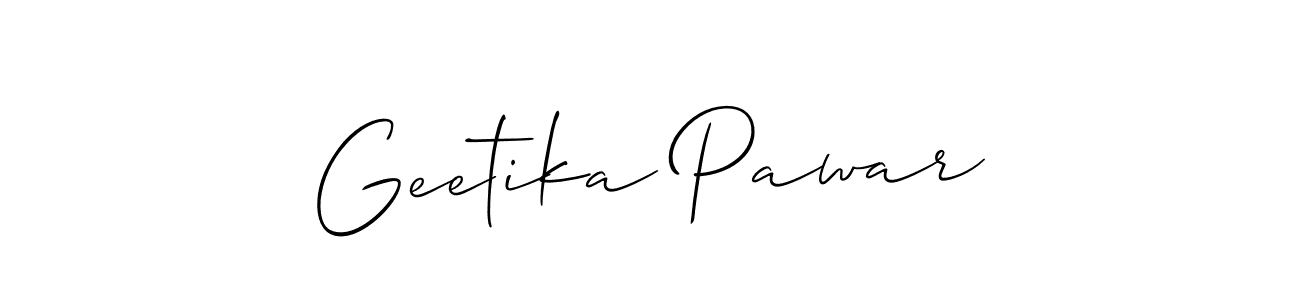 Also You can easily find your signature by using the search form. We will create Geetika Pawar name handwritten signature images for you free of cost using Allison_Script sign style. Geetika Pawar signature style 2 images and pictures png