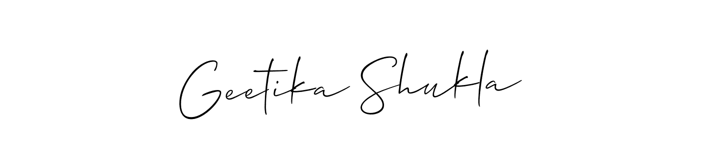 Make a beautiful signature design for name Geetika Shukla. With this signature (Allison_Script) style, you can create a handwritten signature for free. Geetika Shukla signature style 2 images and pictures png