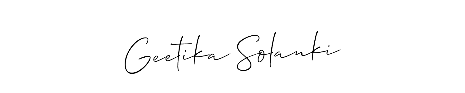 Make a beautiful signature design for name Geetika Solanki. With this signature (Allison_Script) style, you can create a handwritten signature for free. Geetika Solanki signature style 2 images and pictures png