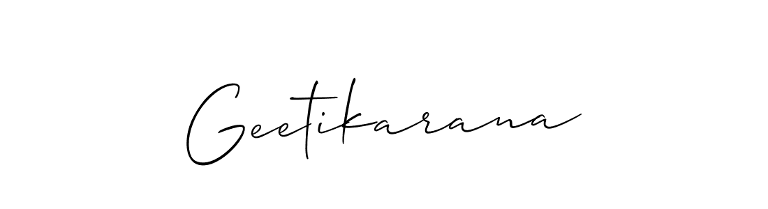 Similarly Allison_Script is the best handwritten signature design. Signature creator online .You can use it as an online autograph creator for name Geetikarana. Geetikarana signature style 2 images and pictures png