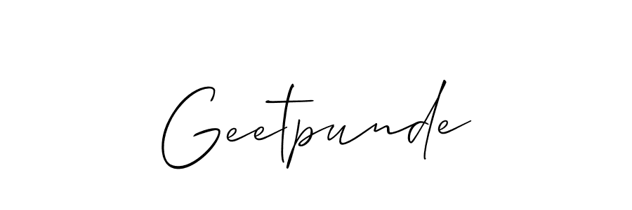 How to make Geetpunde signature? Allison_Script is a professional autograph style. Create handwritten signature for Geetpunde name. Geetpunde signature style 2 images and pictures png