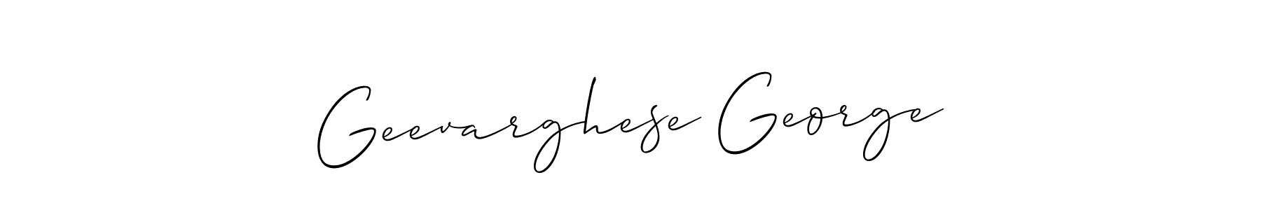 Use a signature maker to create a handwritten signature online. With this signature software, you can design (Allison_Script) your own signature for name Geevarghese George. Geevarghese George signature style 2 images and pictures png