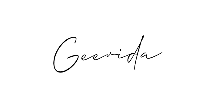Create a beautiful signature design for name Geevida. With this signature (Allison_Script) fonts, you can make a handwritten signature for free. Geevida signature style 2 images and pictures png