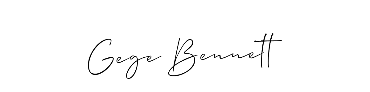 Design your own signature with our free online signature maker. With this signature software, you can create a handwritten (Allison_Script) signature for name Gege Bennett. Gege Bennett signature style 2 images and pictures png