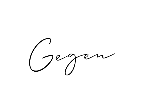 Design your own signature with our free online signature maker. With this signature software, you can create a handwritten (Allison_Script) signature for name Gegen. Gegen signature style 2 images and pictures png