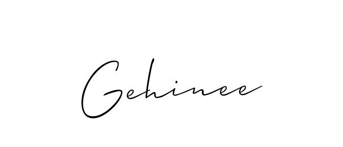 Use a signature maker to create a handwritten signature online. With this signature software, you can design (Allison_Script) your own signature for name Gehinee. Gehinee signature style 2 images and pictures png