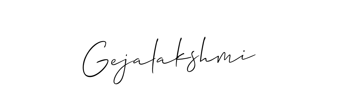 Use a signature maker to create a handwritten signature online. With this signature software, you can design (Allison_Script) your own signature for name Gejalakshmi. Gejalakshmi signature style 2 images and pictures png