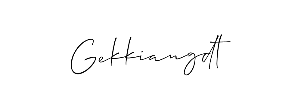 Create a beautiful signature design for name Gekkiangdt. With this signature (Allison_Script) fonts, you can make a handwritten signature for free. Gekkiangdt signature style 2 images and pictures png
