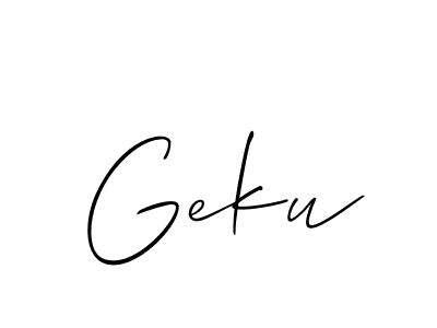 if you are searching for the best signature style for your name Geku. so please give up your signature search. here we have designed multiple signature styles  using Allison_Script. Geku signature style 2 images and pictures png