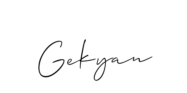 Make a beautiful signature design for name Gekyan. With this signature (Allison_Script) style, you can create a handwritten signature for free. Gekyan signature style 2 images and pictures png