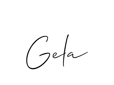Gela stylish signature style. Best Handwritten Sign (Allison_Script) for my name. Handwritten Signature Collection Ideas for my name Gela. Gela signature style 2 images and pictures png