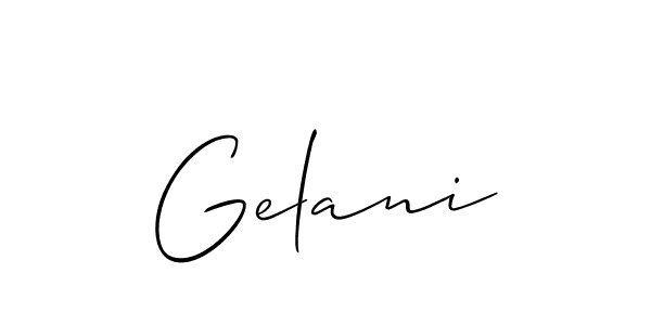 Design your own signature with our free online signature maker. With this signature software, you can create a handwritten (Allison_Script) signature for name Gelani. Gelani signature style 2 images and pictures png