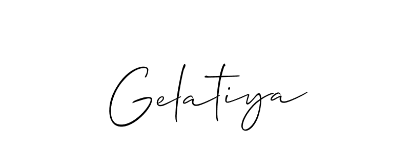 Also we have Gelatiya name is the best signature style. Create professional handwritten signature collection using Allison_Script autograph style. Gelatiya signature style 2 images and pictures png