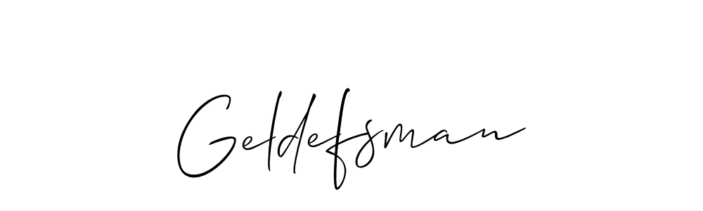 How to make Geldefsman signature? Allison_Script is a professional autograph style. Create handwritten signature for Geldefsman name. Geldefsman signature style 2 images and pictures png