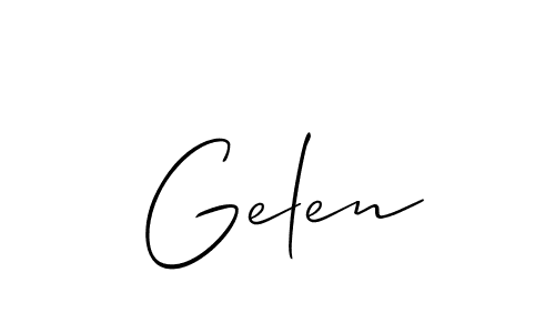 Also we have Gelen name is the best signature style. Create professional handwritten signature collection using Allison_Script autograph style. Gelen signature style 2 images and pictures png