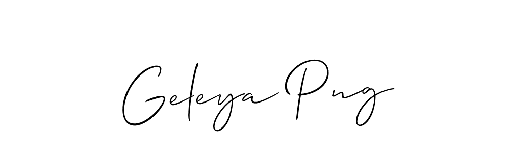 The best way (Allison_Script) to make a short signature is to pick only two or three words in your name. The name Geleya Png include a total of six letters. For converting this name. Geleya Png signature style 2 images and pictures png