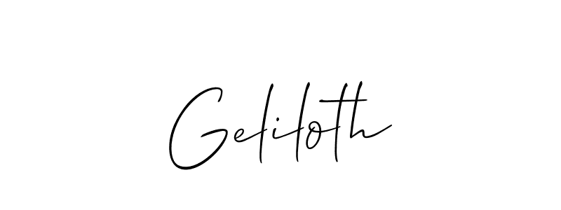 Make a short Geliloth signature style. Manage your documents anywhere anytime using Allison_Script. Create and add eSignatures, submit forms, share and send files easily. Geliloth signature style 2 images and pictures png