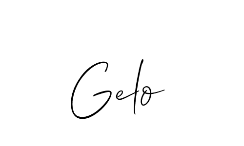 Use a signature maker to create a handwritten signature online. With this signature software, you can design (Allison_Script) your own signature for name Gelo . Gelo  signature style 2 images and pictures png