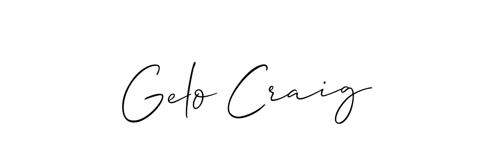 How to make Gelo Craig name signature. Use Allison_Script style for creating short signs online. This is the latest handwritten sign. Gelo Craig signature style 2 images and pictures png