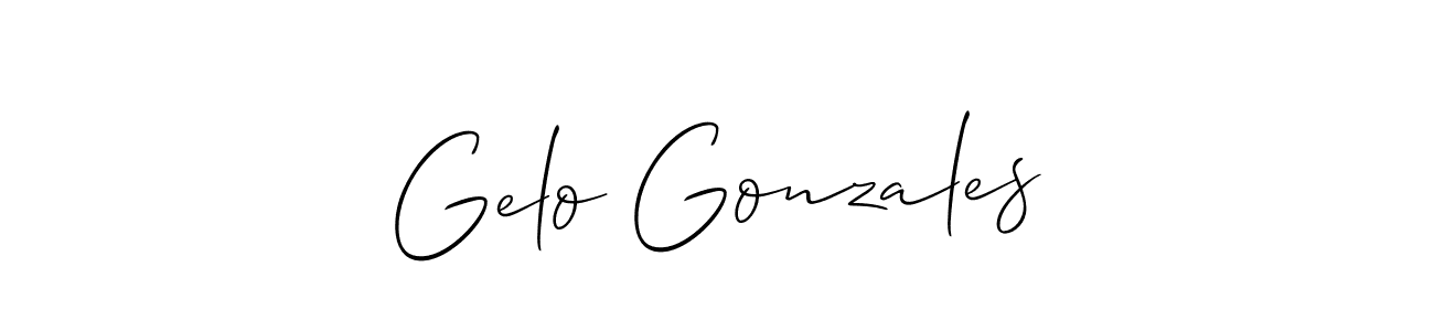 How to Draw Gelo Gonzales signature style? Allison_Script is a latest design signature styles for name Gelo Gonzales. Gelo Gonzales signature style 2 images and pictures png