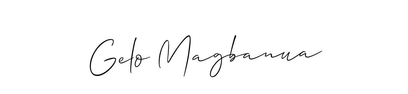 It looks lik you need a new signature style for name Gelo Magbanua. Design unique handwritten (Allison_Script) signature with our free signature maker in just a few clicks. Gelo Magbanua signature style 2 images and pictures png