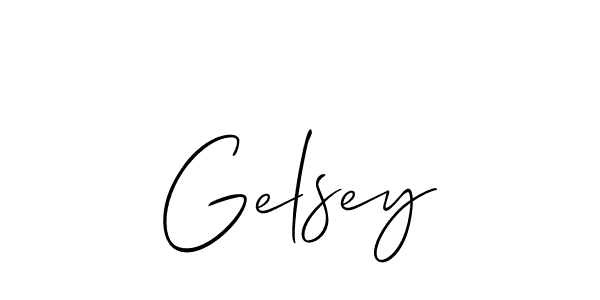 Create a beautiful signature design for name Gelsey. With this signature (Allison_Script) fonts, you can make a handwritten signature for free. Gelsey signature style 2 images and pictures png