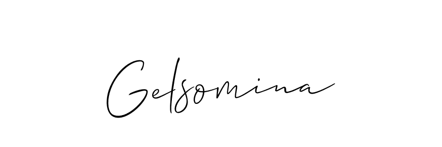 Use a signature maker to create a handwritten signature online. With this signature software, you can design (Allison_Script) your own signature for name Gelsomina. Gelsomina signature style 2 images and pictures png