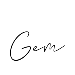 How to make Gem signature? Allison_Script is a professional autograph style. Create handwritten signature for Gem name. Gem signature style 2 images and pictures png