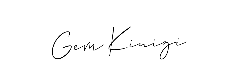 How to Draw Gem Kinigi signature style? Allison_Script is a latest design signature styles for name Gem Kinigi. Gem Kinigi signature style 2 images and pictures png