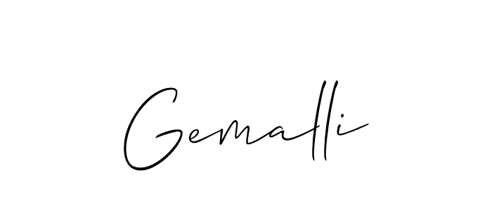 Also You can easily find your signature by using the search form. We will create Gemalli name handwritten signature images for you free of cost using Allison_Script sign style. Gemalli signature style 2 images and pictures png