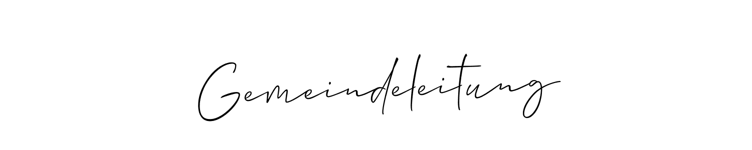 Create a beautiful signature design for name Gemeindeleitung. With this signature (Allison_Script) fonts, you can make a handwritten signature for free. Gemeindeleitung signature style 2 images and pictures png