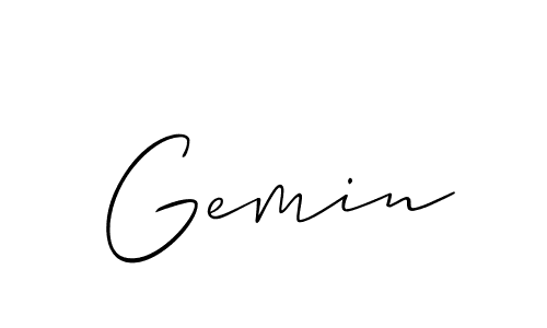 Use a signature maker to create a handwritten signature online. With this signature software, you can design (Allison_Script) your own signature for name Gemin. Gemin signature style 2 images and pictures png