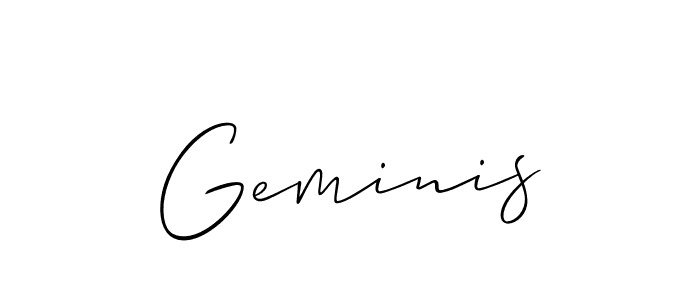 Use a signature maker to create a handwritten signature online. With this signature software, you can design (Allison_Script) your own signature for name Geminis. Geminis signature style 2 images and pictures png