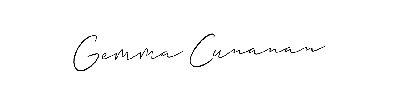 Also You can easily find your signature by using the search form. We will create Gemma Cunanan name handwritten signature images for you free of cost using Allison_Script sign style. Gemma Cunanan signature style 2 images and pictures png