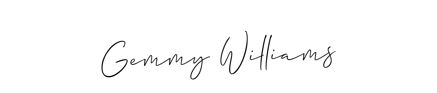 Use a signature maker to create a handwritten signature online. With this signature software, you can design (Allison_Script) your own signature for name Gemmy Williams. Gemmy Williams signature style 2 images and pictures png