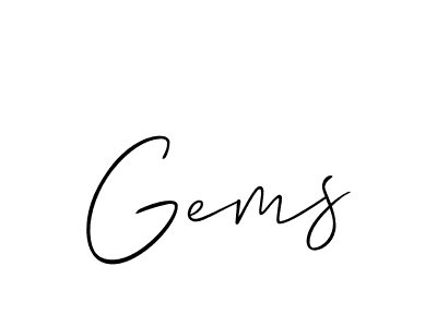 How to make Gems name signature. Use Allison_Script style for creating short signs online. This is the latest handwritten sign. Gems signature style 2 images and pictures png