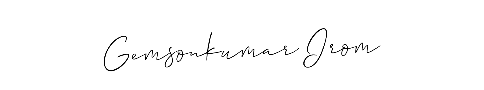 You can use this online signature creator to create a handwritten signature for the name Gemsonkumar Irom. This is the best online autograph maker. Gemsonkumar Irom signature style 2 images and pictures png